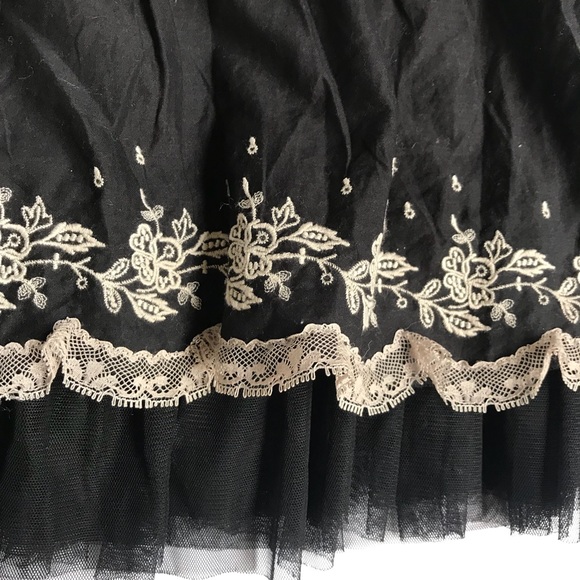 Free People Black Strapless Dress W White Lace 12 - Picture 3 of 7